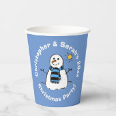 Persoonlijke kerstfeestdag Snowman Papieren Bekers (Voorkant)