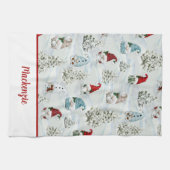 Persoonlijke kerstfeestdag theedoek (Horizontaal)