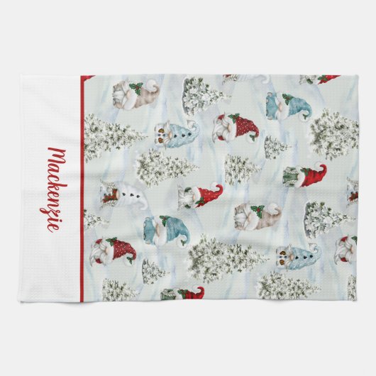 Persoonlijke kerstfeestdag theedoek (Horizontaal)