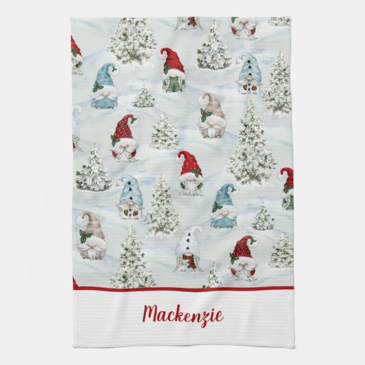 Persoonlijke kerstfeestdag theedoek (Verticaal)