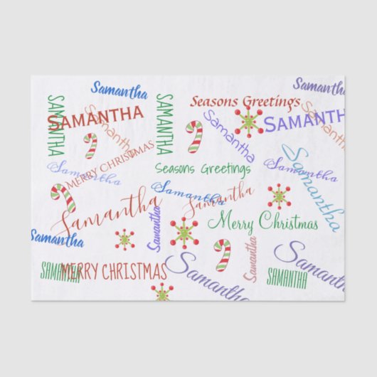 Persoonlijke kerstfeestdag tissuepapier (Voorkant)