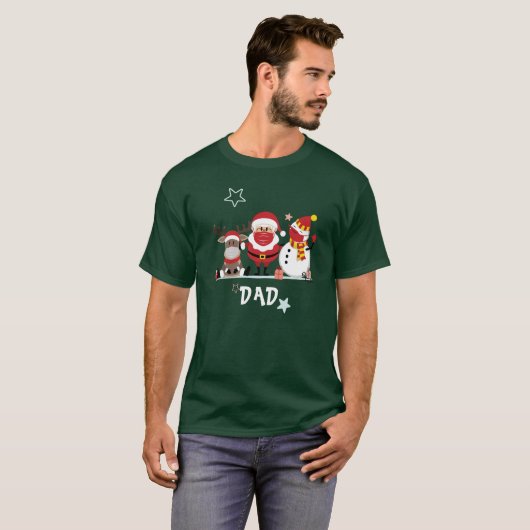 Persoonlijke kerstfeestdag vader t-shirt (Voorkant volledig)