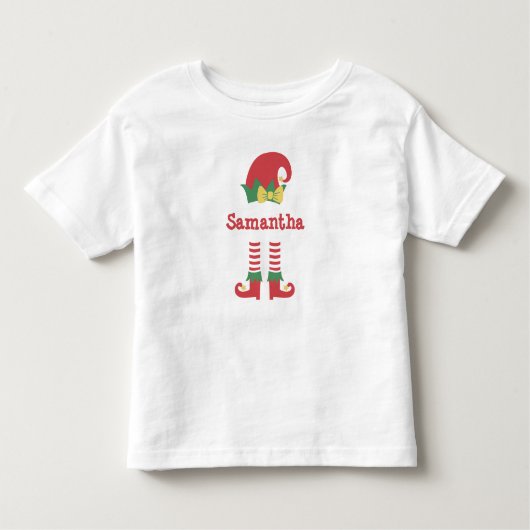 Persoonlijke kerstfeestdag voor Cute Toddler Elf Kinder Shirts (Voorkant)