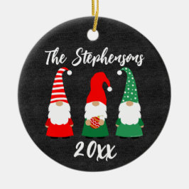 Persoonlijke kerstfeestdag voor kerst Gnomes Keramisch Ornament