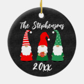 Persoonlijke kerstfeestdag voor kerst Gnomes Keramisch Ornament (Achterkant)