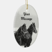 Persoonlijke kerstfeestdag voor paarden keramisch ornament (Rechts)