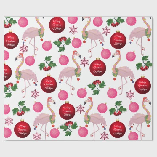 Persoonlijke kerstfeestdagen cadeaupapier (Vlak)