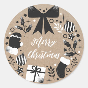Persoonlijke kerstfeestdagen ronde sticker