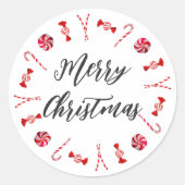 Persoonlijke kerstfeestdagen ronde sticker (Voorkant)