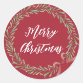 Persoonlijke kerstfeestdagen ronde sticker (Voorkant)