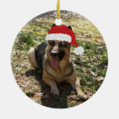 Persoonlijke kerstfeestelijke Duitse herdersorgani Keramisch Ornament (Achterkant)