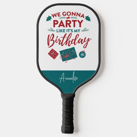 Persoonlijke kerstfeestelijke Feestdagen Pickleball Paddle (Achterkant)