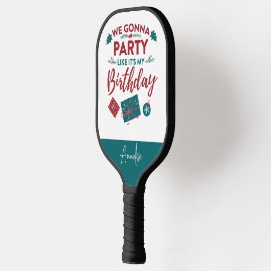 Persoonlijke kerstfeestelijke Feestdagen Pickleball Paddle (Links)