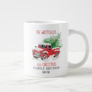 Persoonlijke kerstfeestelijke reünie Red Truck Grote Koffiekop