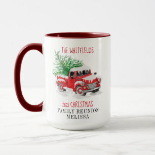 Persoonlijke kerstfeestelijke reünie Red Truck Mok