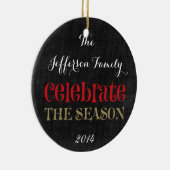 Persoonlijke kerstfeestelijke versiering keramisch ornament (Rechts)