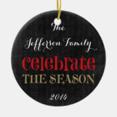 Persoonlijke kerstfeestelijke versiering keramisch ornament (Voorkant)