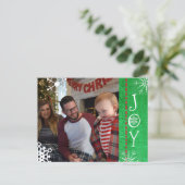 Persoonlijke kerstfeestvreugde voor de fotofamilie feestdagenkaart (Staand voorkant)