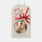 Persoonlijke kerstfoto cadeaulabel (Voorkant)