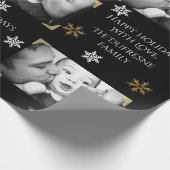 Persoonlijke kerstfoto cadeaupapier (Hoek)