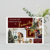Persoonlijke kerstfoto folie feestdagenkaart (Staand Voorkant)