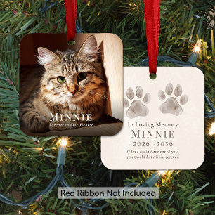 Persoonlijke kerstfoto-herdenking voor huisdierenk metalen ornament