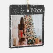 Persoonlijke kerstfoto keramisch ornament (Rechts)