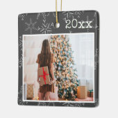 Persoonlijke kerstfoto keramisch ornament (Links)