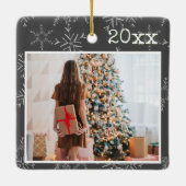 Persoonlijke kerstfoto keramisch ornament (Achterkant)