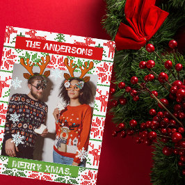 Persoonlijke kerstfoto klassiek noords uitnodiging briefkaart