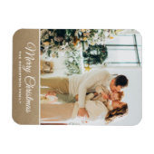 Persoonlijke kerstfoto klassieke goudsparklle magneet (Horizontaal)