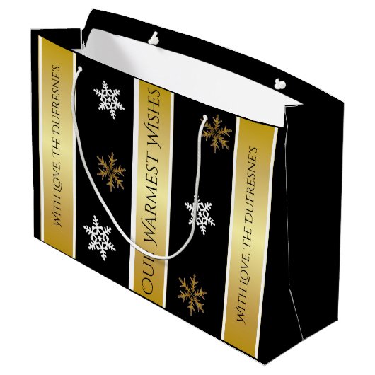 Persoonlijke kerstfoto large cadeautasje (Achterkant Gekanteld)