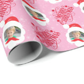 Persoonlijke kerstfoto Merry Cadeaupapier (Rol Hoek)