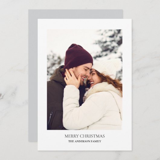 Persoonlijke kerstfoto Merry Feestdagenkaart (Voorkant / Achterkant)