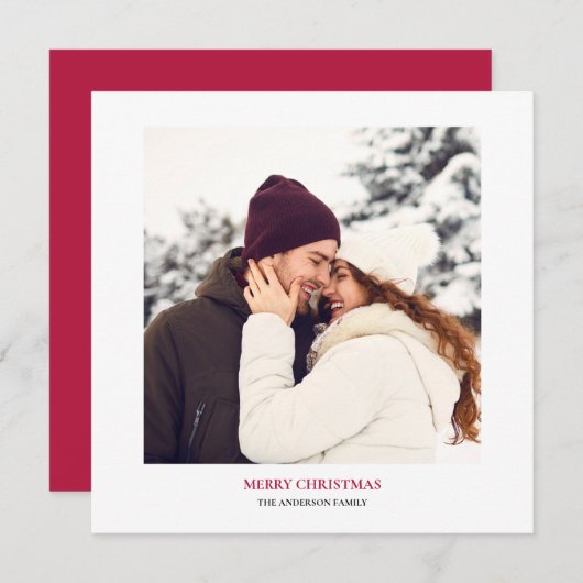 Persoonlijke kerstfoto Merry Feestdagenkaart (Voorkant / Achterkant)