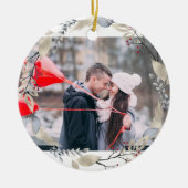 Persoonlijke kerstfoto Merry Keramisch Ornament (Voorkant)