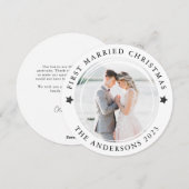 Persoonlijke kerstfoto met eerste huwelijk feestdagenkaart (Voorkant / Achterkant)