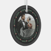 Persoonlijke kerstfoto met eerste huwelijk glas ornament (Voorkant Rechts)