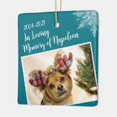 Persoonlijke kerstfoto met huisdierherdenking keramisch ornament (Links)