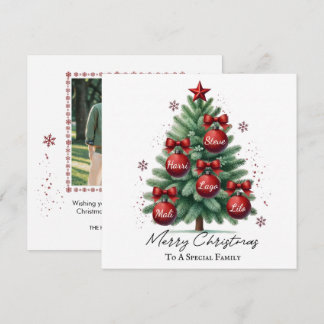 Persoonlijke Kerstfoto met Op Maat Gemaakte Namen Feestdagenkaart