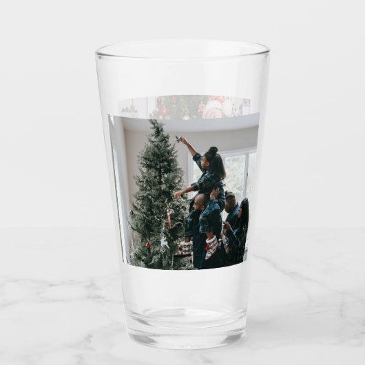 Persoonlijke kerstfoto met tweeledige serie glas (Voorkant)