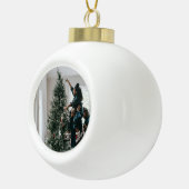 Persoonlijke kerstfoto met tweeledige serie keramische bal ornament (Rechts)