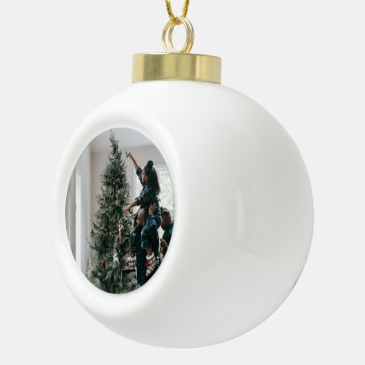 Persoonlijke kerstfoto met tweeledige serie keramische bal ornament (Rechts)