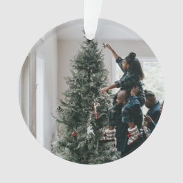 Persoonlijke kerstfoto met tweeledige serie ornament
