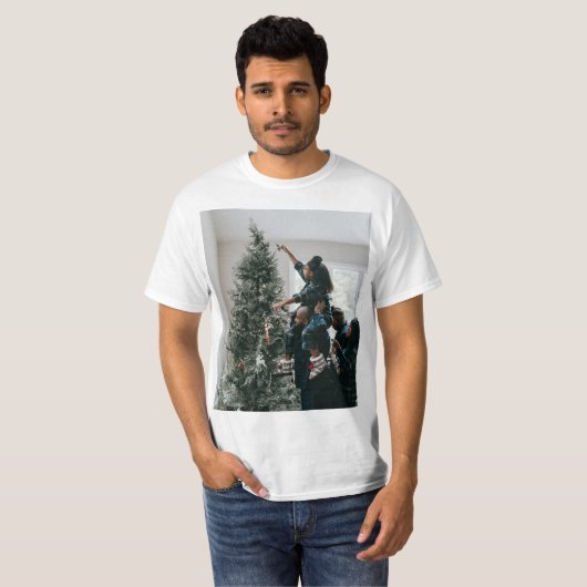 Persoonlijke kerstfoto met tweeledige serie t-shirt (Voorkant volledig)