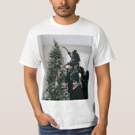 Persoonlijke kerstfoto met tweeledige serie t-shirt (Voorkant)