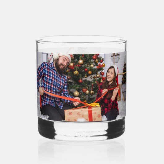 Persoonlijke kerstfoto met tweeledige serie whisky glas (Achterkant)