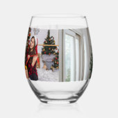 Persoonlijke kerstfoto met tweeledige serie wijnglas zonder voet (Rechts)