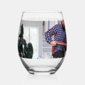 Persoonlijke kerstfoto met tweeledige serie wijnglas zonder voet (Links)