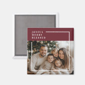 Persoonlijke Kerstfoto met Vrolijke Zegen  Magneet (Voorkant / Achterkant)